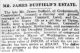 1915 James Duffield's Estate Newspaper Cutting